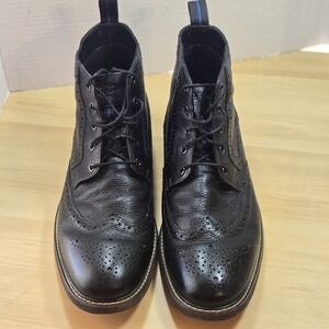 Nunn Bush Men's 10.5M Black Leather Wingtip Brogue Chukka Boots Memory Foam